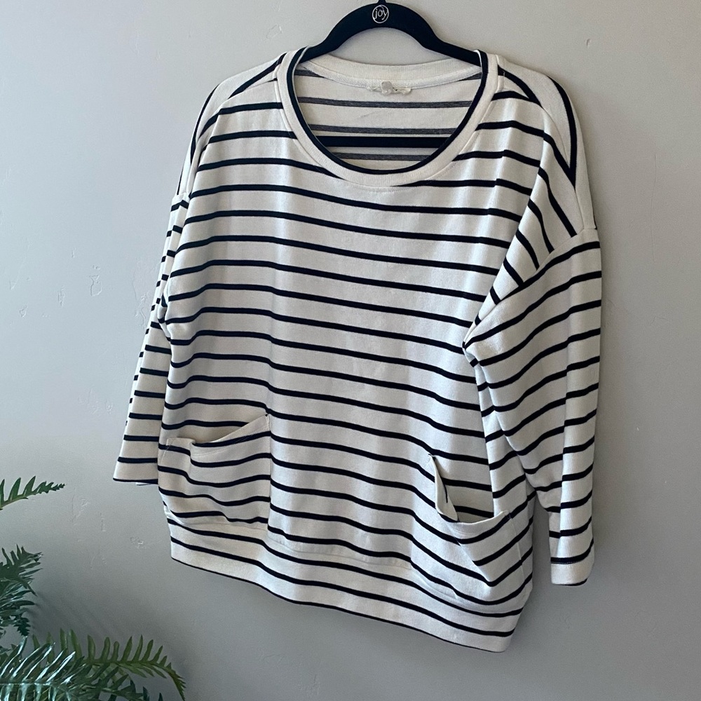 3/$15 3/4 Sleeve Striped Blouse